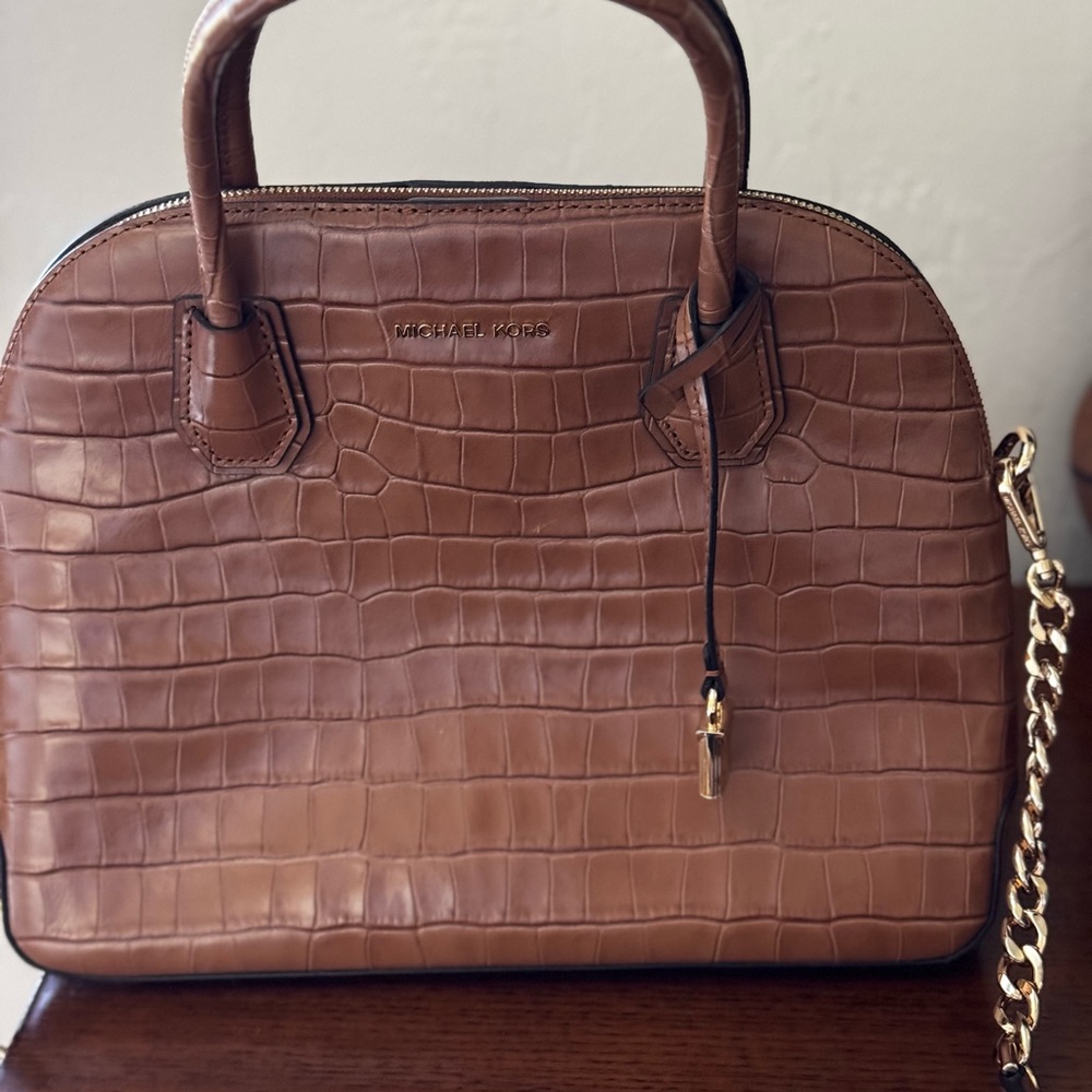 Michael Kors Brown Croc-Embossed Women's Bag purse bag